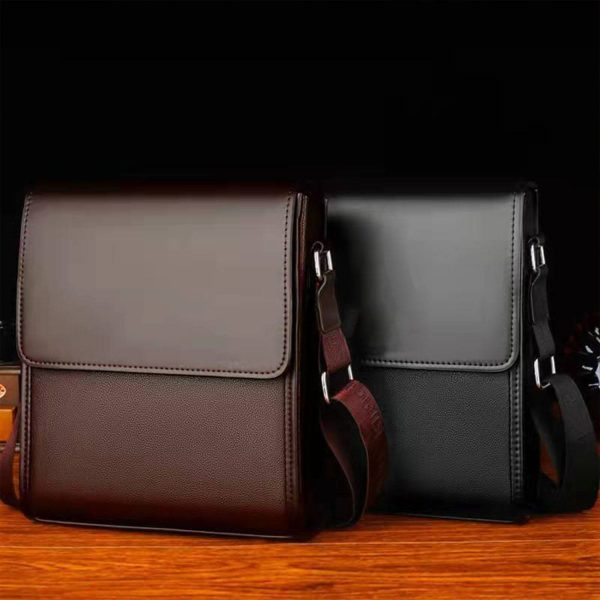 PU Leather Large capacity business crossbody bag for men