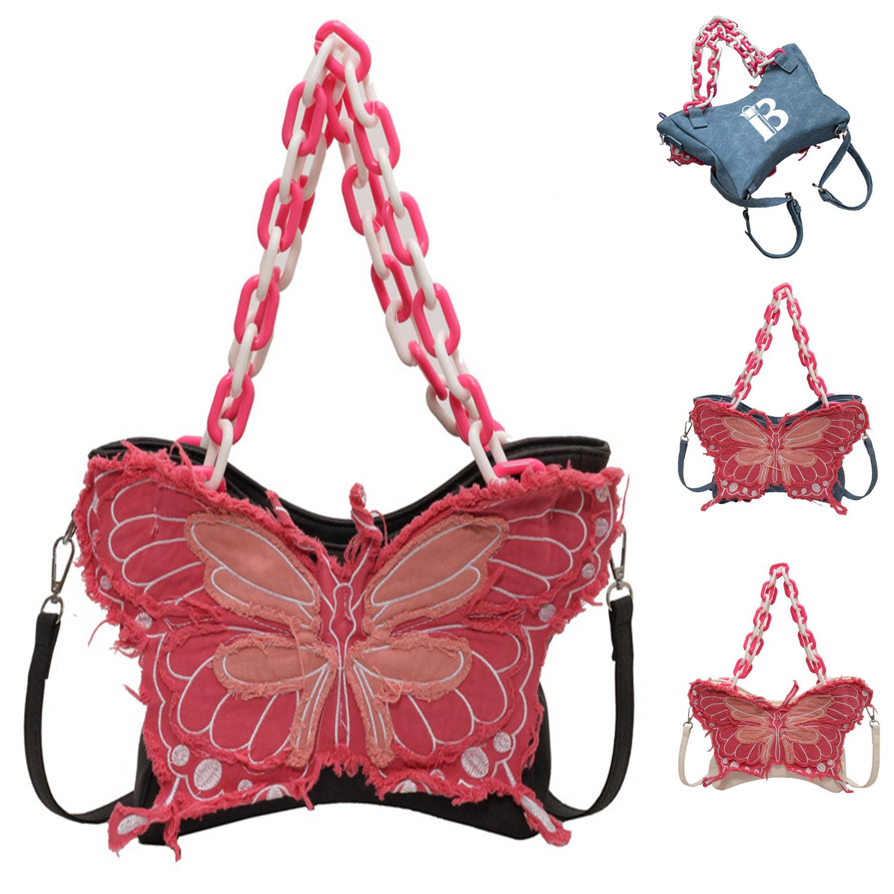 PU butterfly backpack/crossbody bag