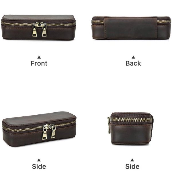 Genuine Leather Jewelry Box Organizer Make-up bag Women