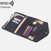 PU leather RFID multifunctional passport wallet for women