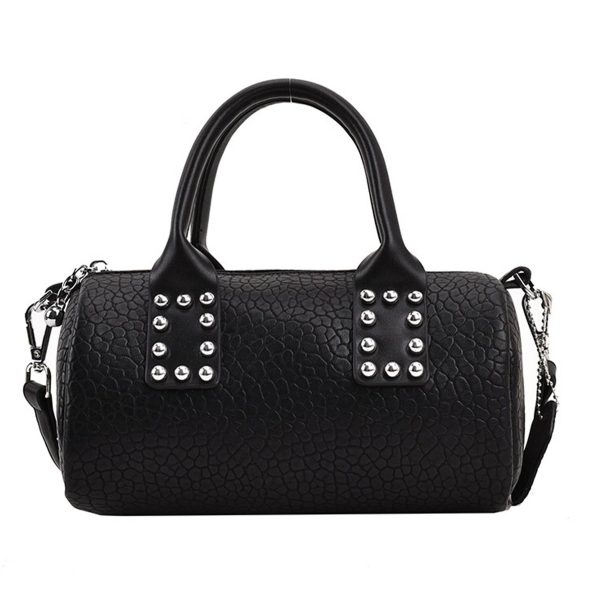 PU Leather Stylish Cylindrical Handbag Crossbody Bag