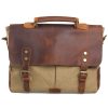 Canvas with leather Messenger bag
