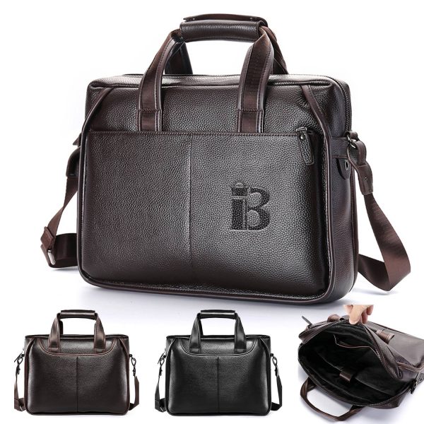 Genuine Leather Messenger Briefcase Bag