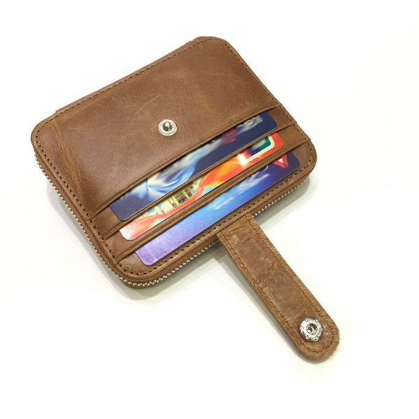 Top Layer Leather Card Bag Multifunction Coin Purse Wallet
