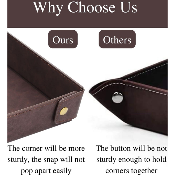 PU Leather Tray Organizer
