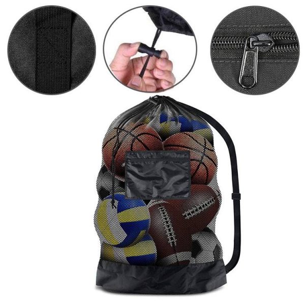 Large Mesh Drawstring Sling Ball Bag