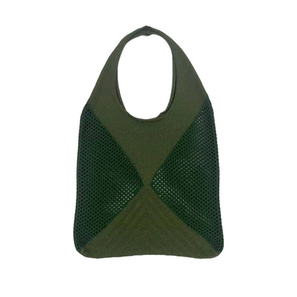 Polyester Patchwork Knit Tote Bag