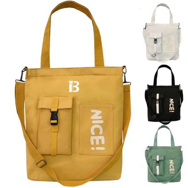 Canvas Tote Crossbody Bag for Students