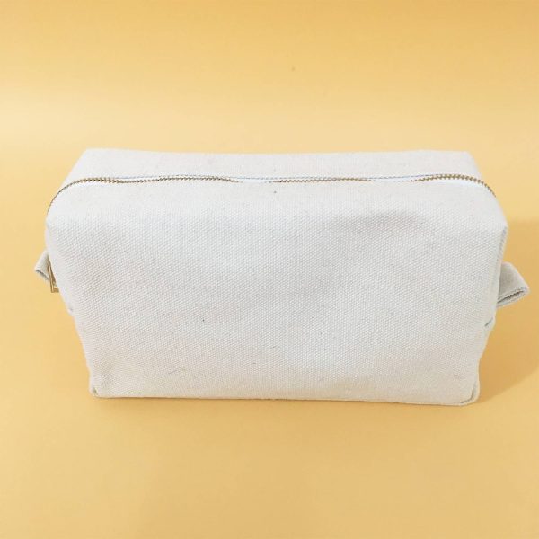 Canvas Cosmetic Bag Zipper Pouch Stand Up Design