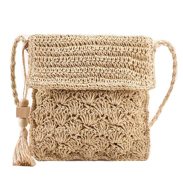 Jute Stylish vintage tassel woven shoulder bag