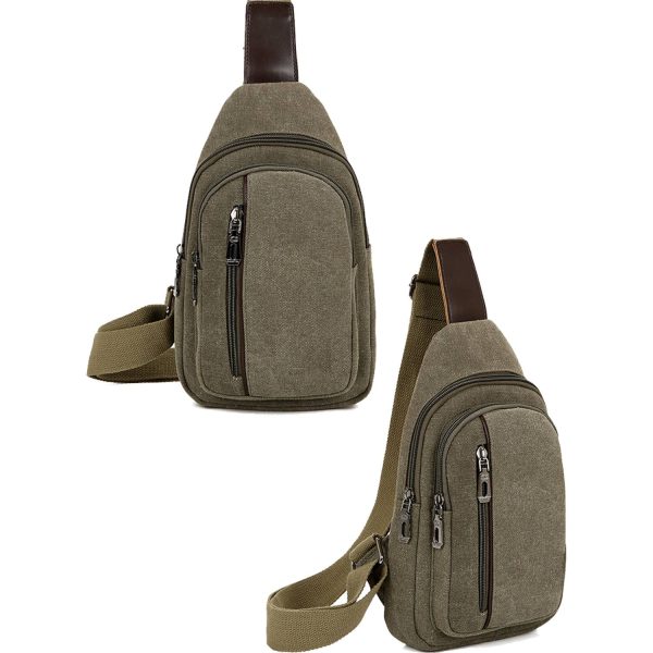 Crossbody Canvas Sling Bag Backpack with Adjustable Strap