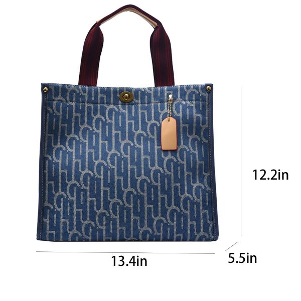 Blue Canvas Crossbody Bag Printed Customized Tote