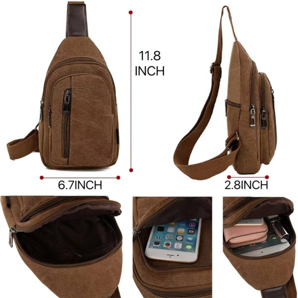 Crossbody Canvas Sling Bag Backpack with Adjustable Strap