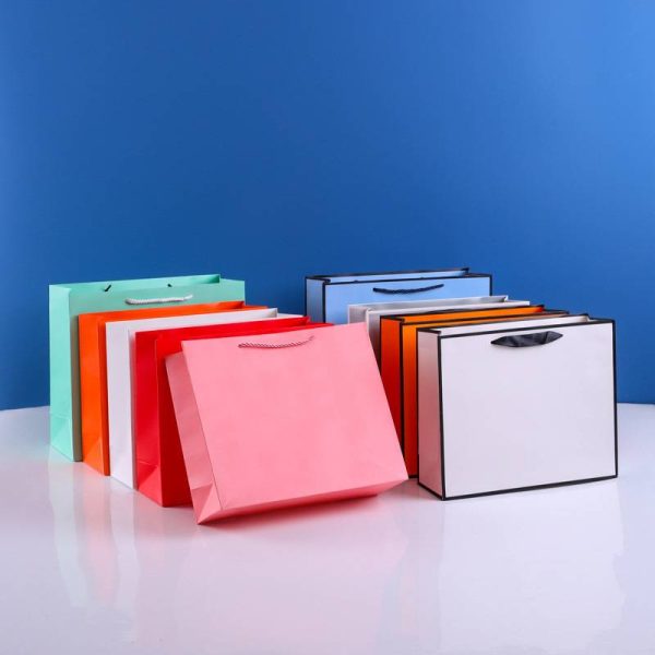 Kraft Paper Shopping Gift Bags With Black Border