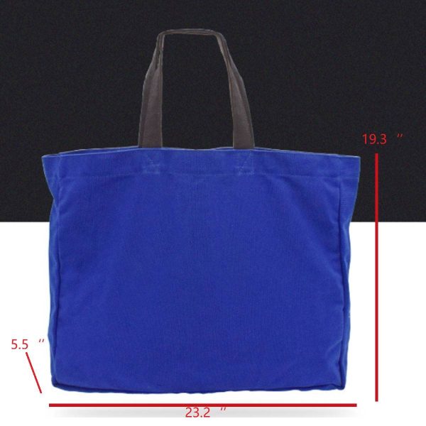 Blue Canvas Large Capacity Tote Bag