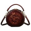 Genuine Leather Vintage bunny embossed diagonal shoulder bag