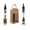 Wine Burlap Jute Tote Bag with Bamboo Handle