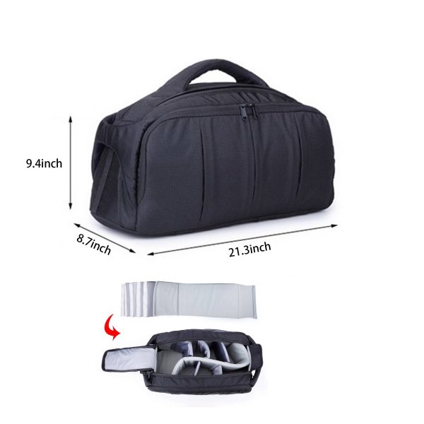 Nylon DSLR Camera Waterproof Gadget Black Dufelbag