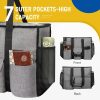 Women Large Waterproof Tote Bag w/ 12 Pockets