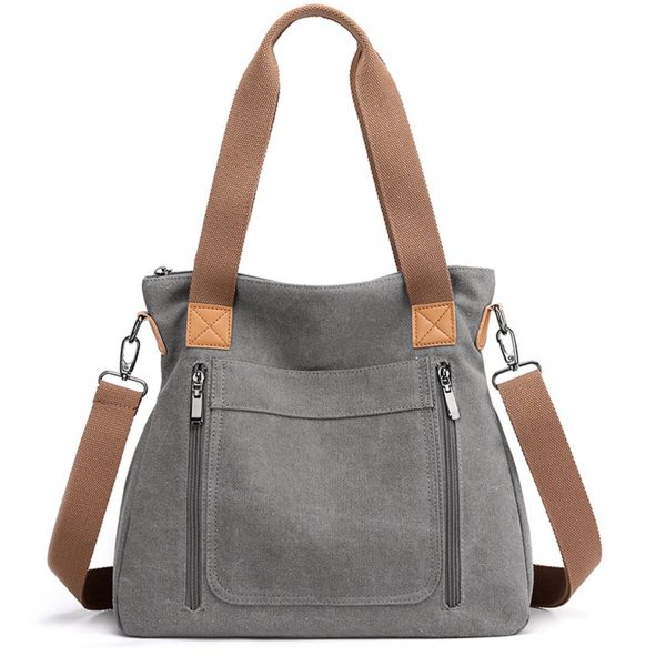 Canvas Multi-pocket Tote Bag