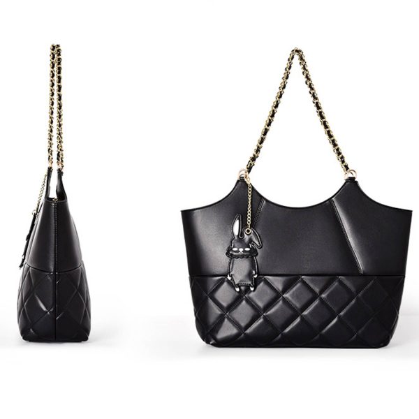 PU Leather Tote Shoulder Bag with Premium Hardware