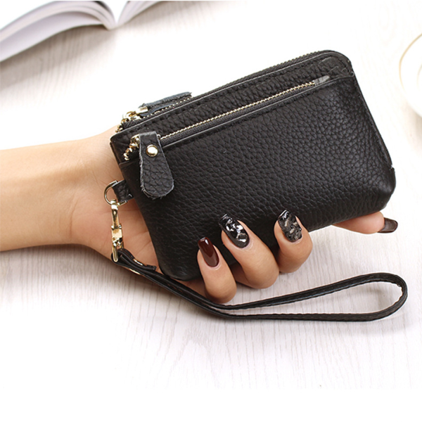 Leather Coin Purse W/ Wrist Strap