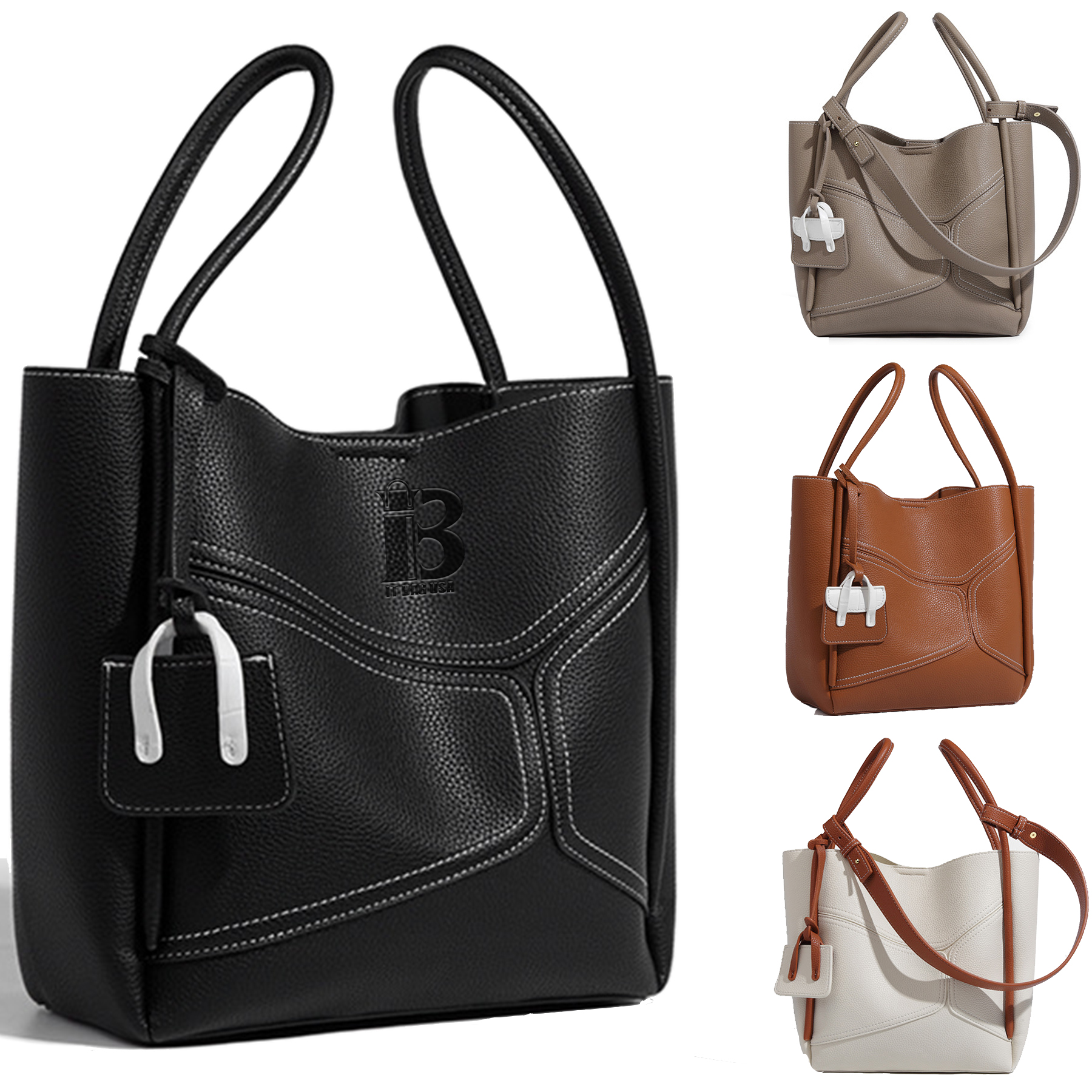 Women’s PU Leather Clutch Tote Bags Handbag