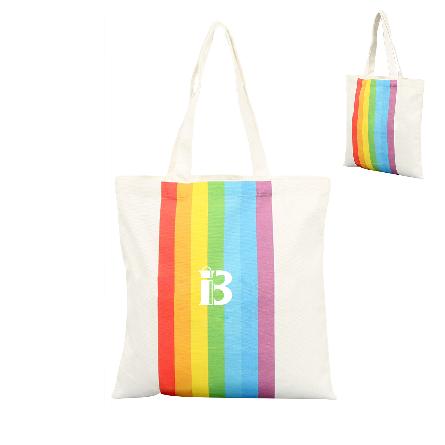 Rainbow Canvas Tote Bag
