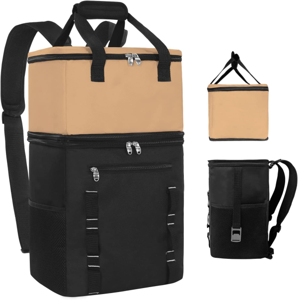 2in1 Double Decker Large Lunch Bag for Men Women
