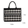 Large Capacity Canvas Tote Bag Black and White Checkerboard