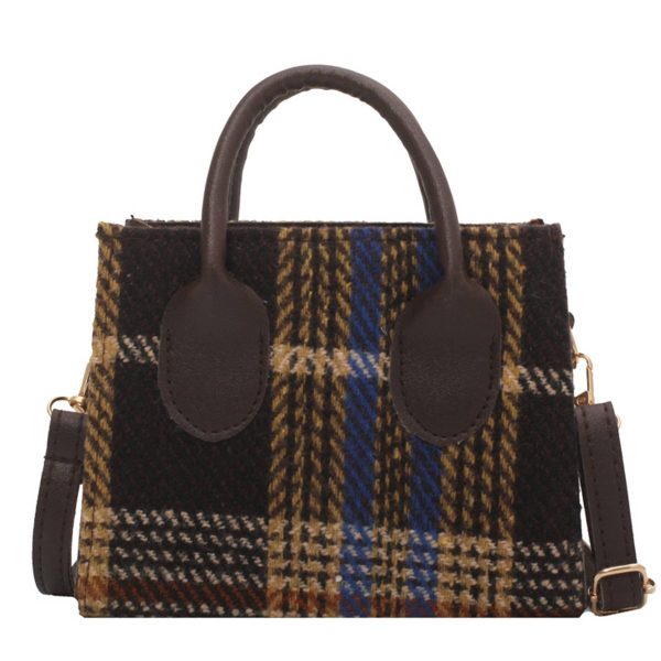 Canvas Small Checkered Cross-body Bag