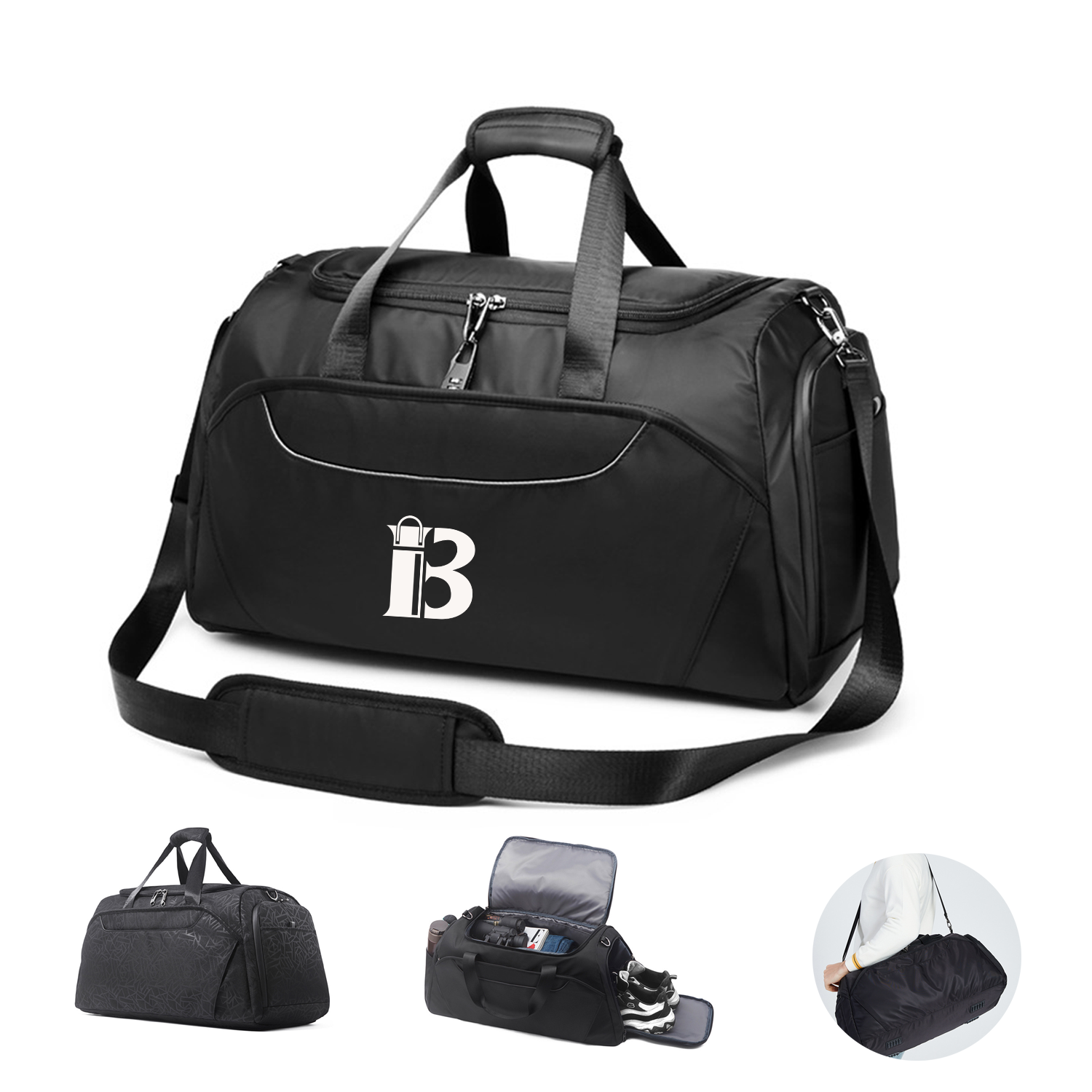 Gym Duffel Bag with Shoes Compartment and Wet Pocket