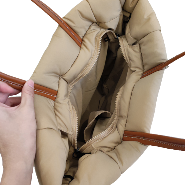 Diamond-Shaped Casual Large-Capacity Down Tote Bag