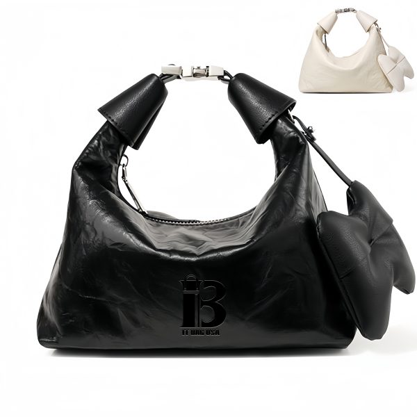 Women's Genuine Leather Ruched Hobo Handbag