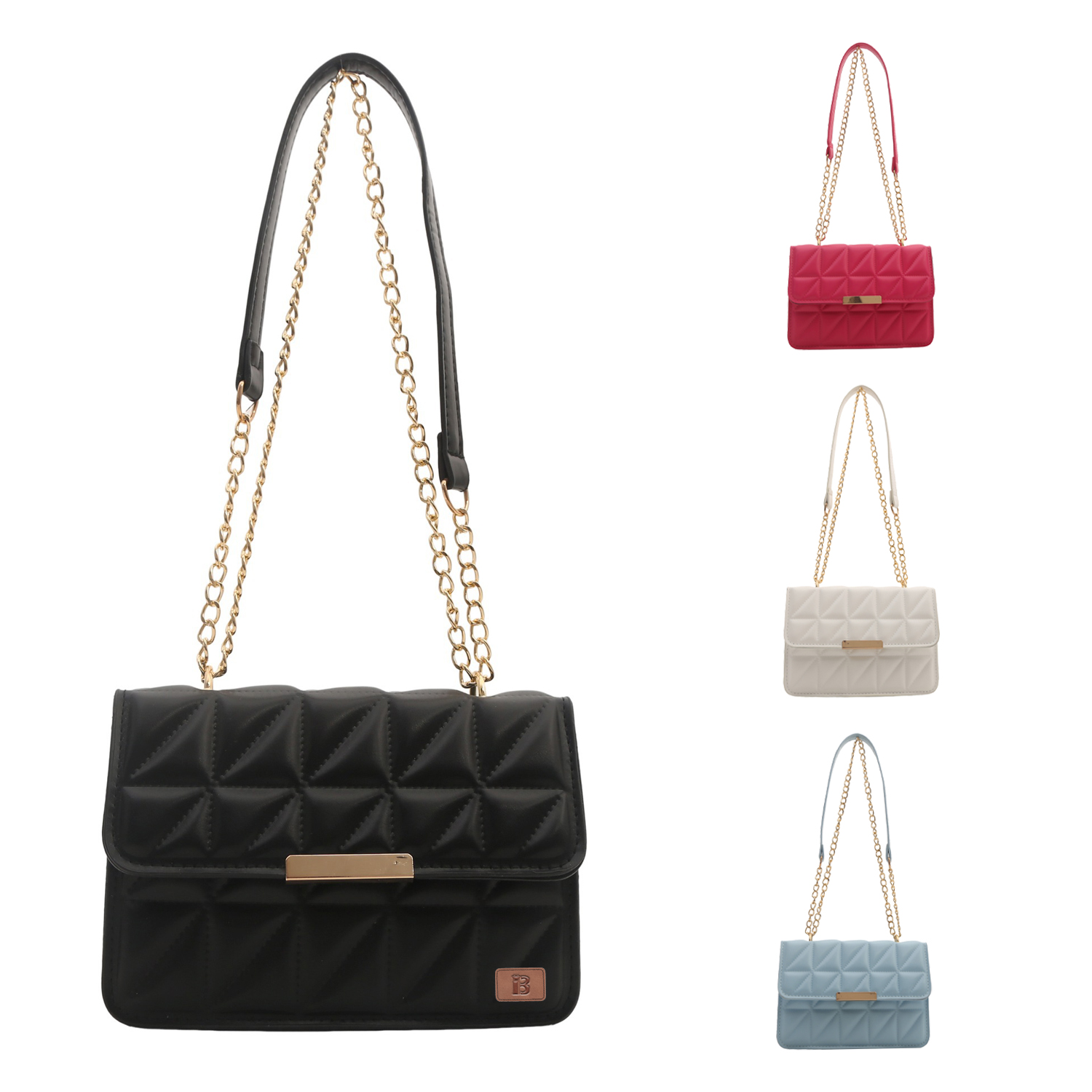 Stylish Geometric Embroidery Faux Leather Shoulder Bag