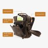 Large capacity genuine leather crossbody bag for men