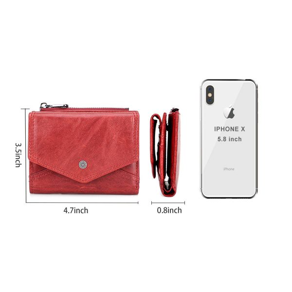 Genuine Leather RFID Anti-thief Zippered Wallet