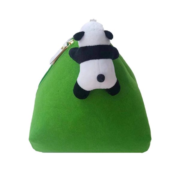 Felt panda coin purse wallet with hanging rope