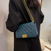 Trendy Chain PU Leather Quilted Crossbody Bag