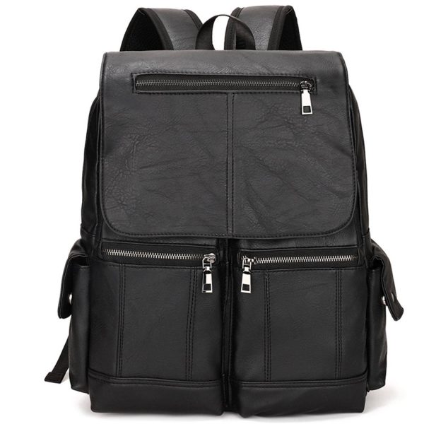 PU leather fashion simple business laptop backpack