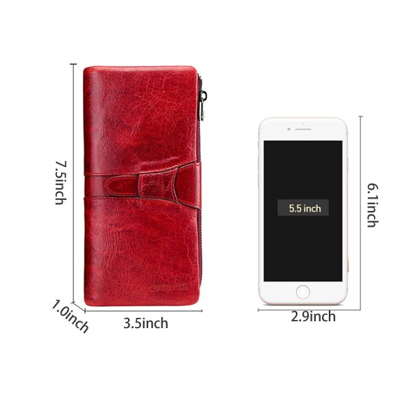 Genuine Leather Waterproof Large-capacity Buckled Wallet