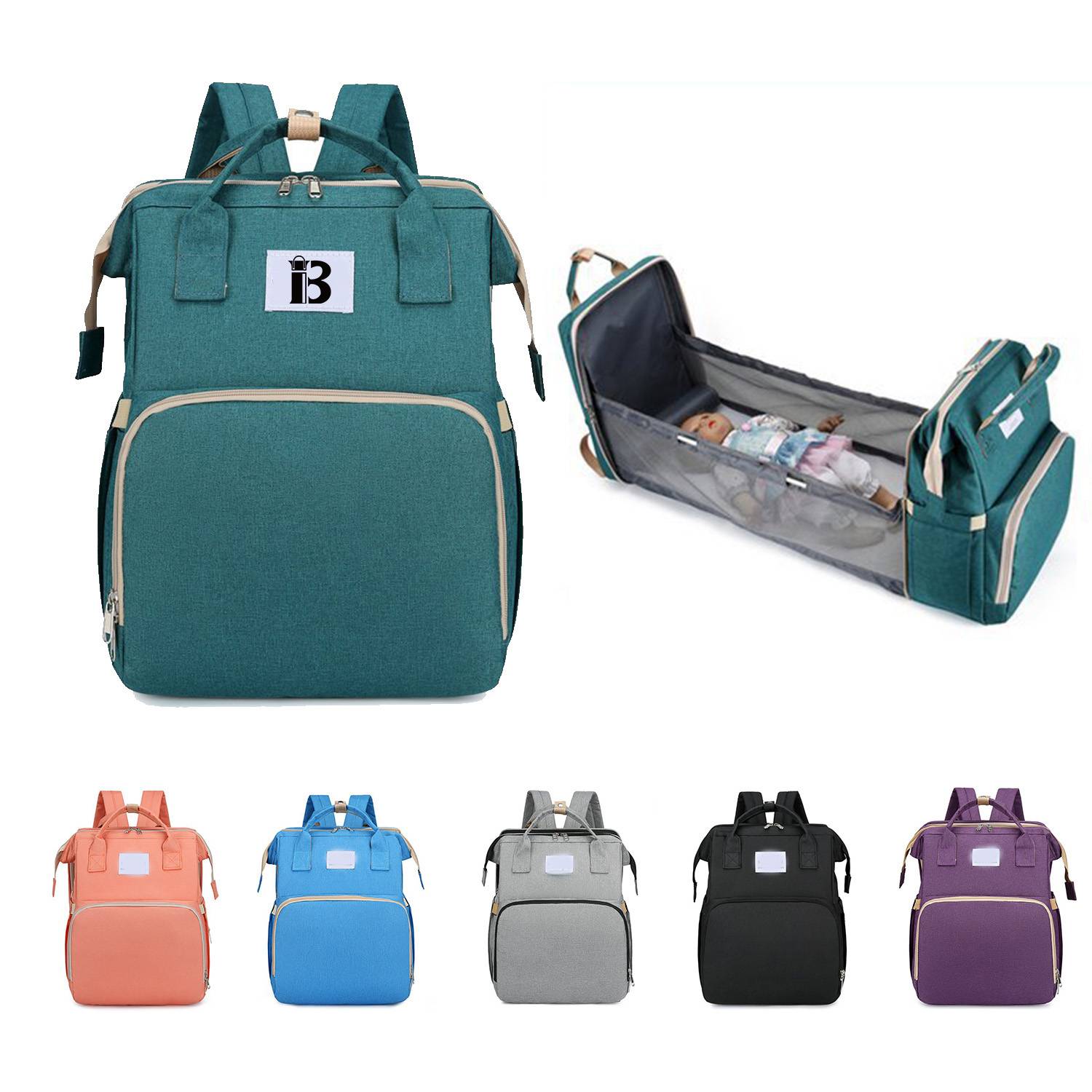 Portable Folding Crib Mommy Bag Backpack