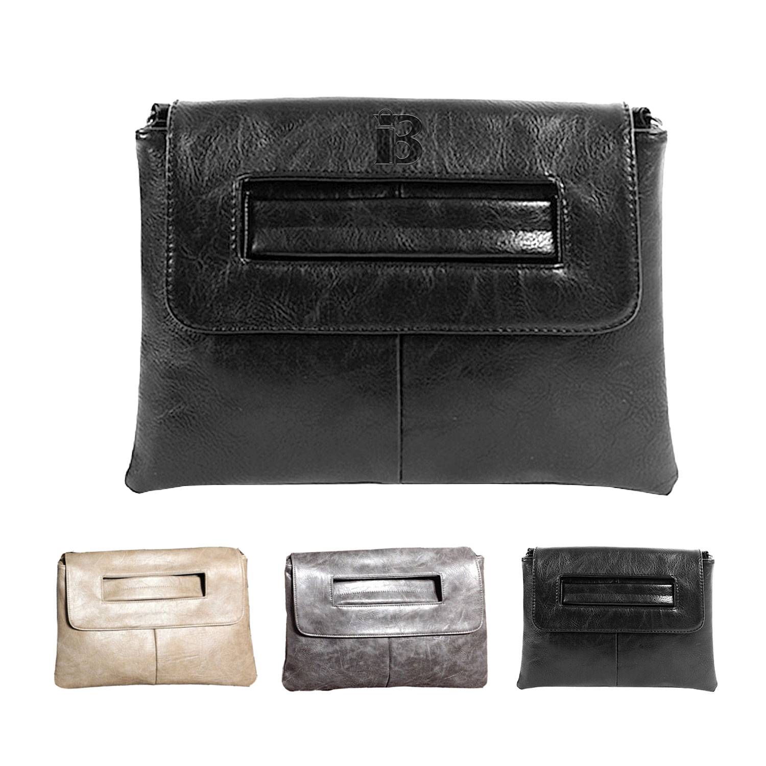 Large-capacity PU messenger bag