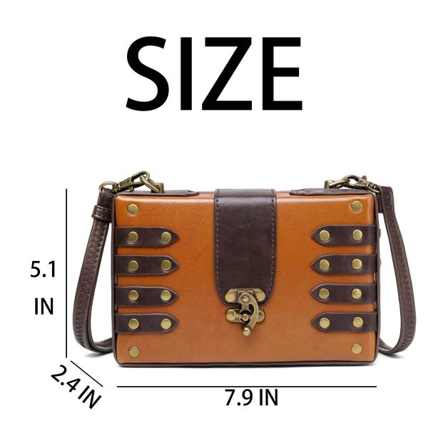PU Punk industrial retro style small square bag