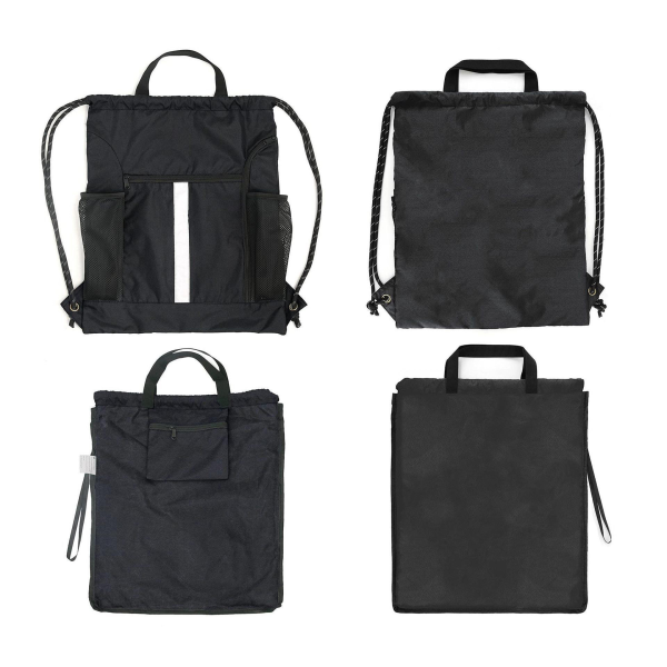 Drawstring Backpack With Shoe Compartment and Water Bottle