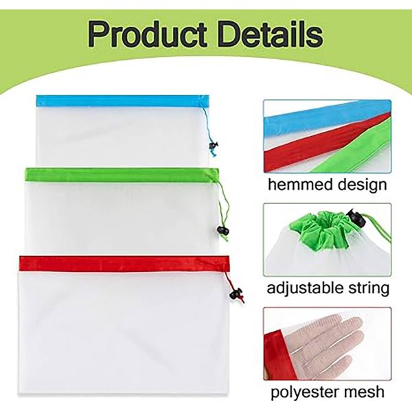 Mesh drawstring polyester bag