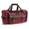 Expandable Canvas Genuine Leather Duffle Bag