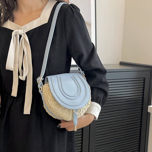 PU Straw Crossbody Bag