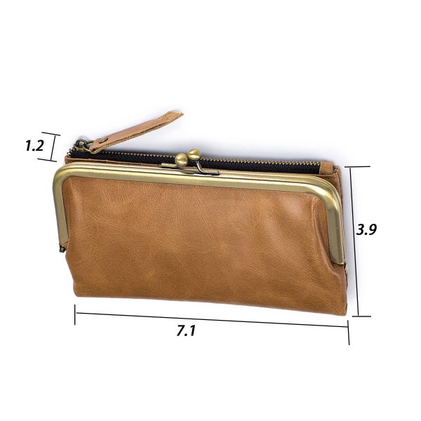Geniunne Leather long handheld wallet