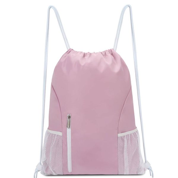 Sports Gym Water Resistant Drawstring Backpack for Women Men